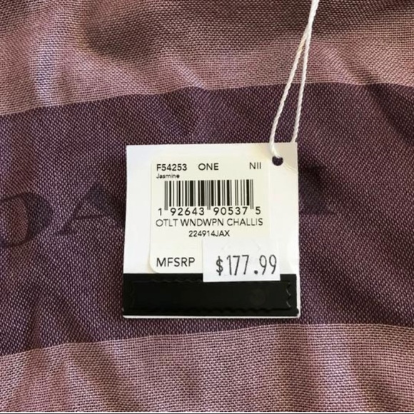 Coach Windowpane Challis Scarf Wrap Jasmine Purple - Picture 4 of 5
